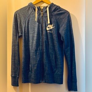 Nike Heathered Blue Hoodie with Cream Accents